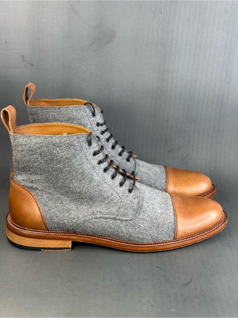 Taft Men's The Jack lace-up Boot shoes brown gray size 12 (45)